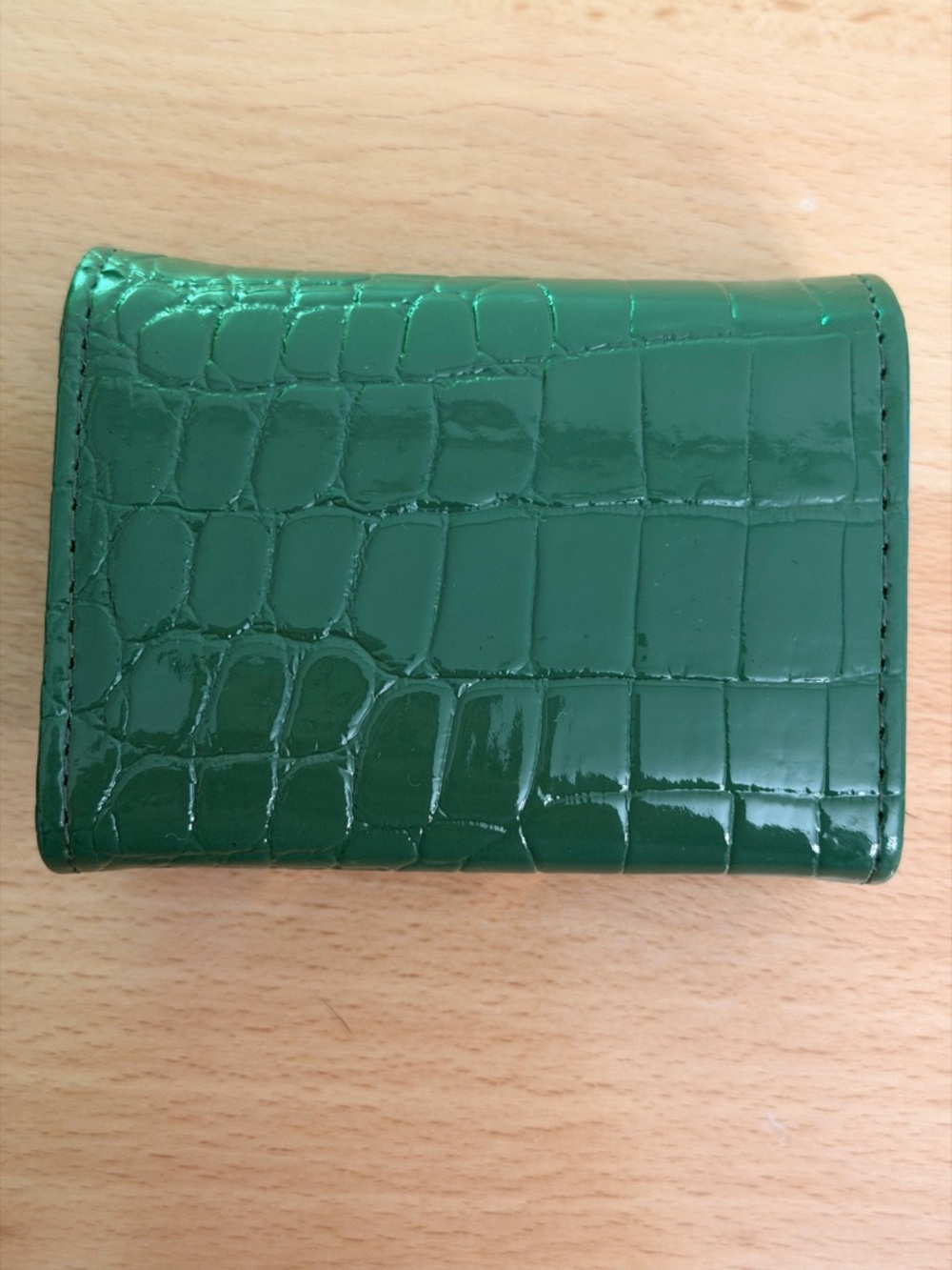 H Constance wallet embossed crocodile Togo GHW PHW vert rose orange accordion - Picture 6 of 12